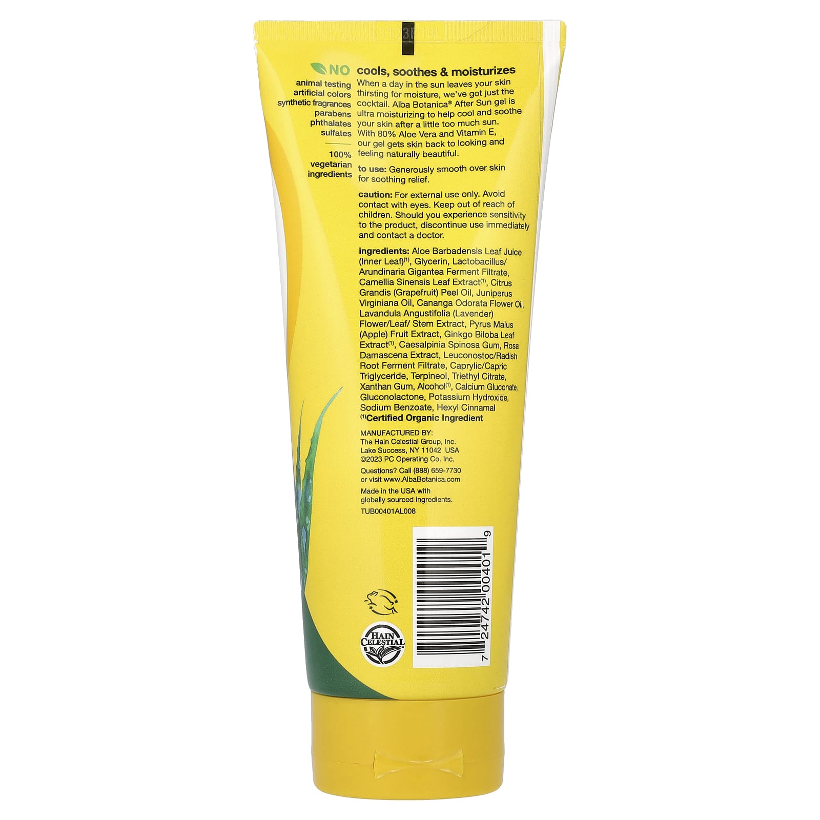 Alba Botanica After Sun Gel with 80% Aloe Vera - Soothe & Moisturize Damaged Skin - Image 2