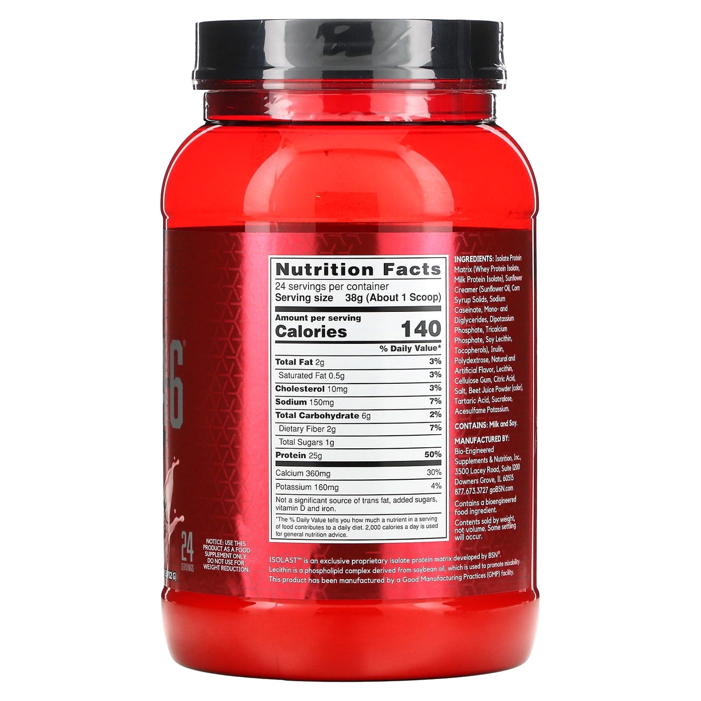 BSN Syntha-6 Isolate Protein Powder, Strawberry Milkshake, 2.01 lbs - Image 2