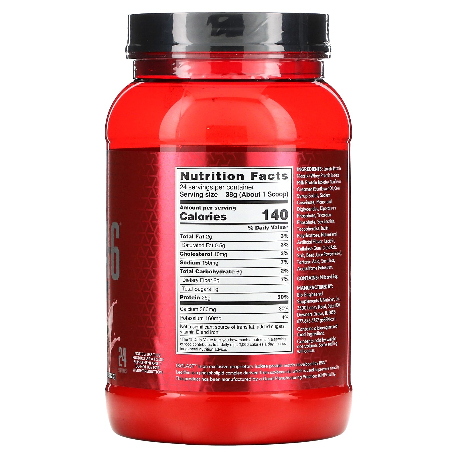 BSN Syntha-6 Isolate Protein Powder, Strawberry Milkshake, 2.01 lbs - Image 2