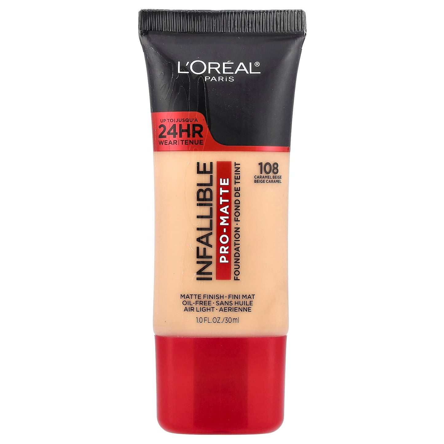 L'Oréal, Infallible, Pro-Matte Foundation, 108 Caramel Beige, 1 fl oz (30 ml) - Image 1