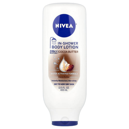 Nivea, In-Shower Body Lotion, Cocoa Butter, 13.5 fl oz (400 ml) - Image 1