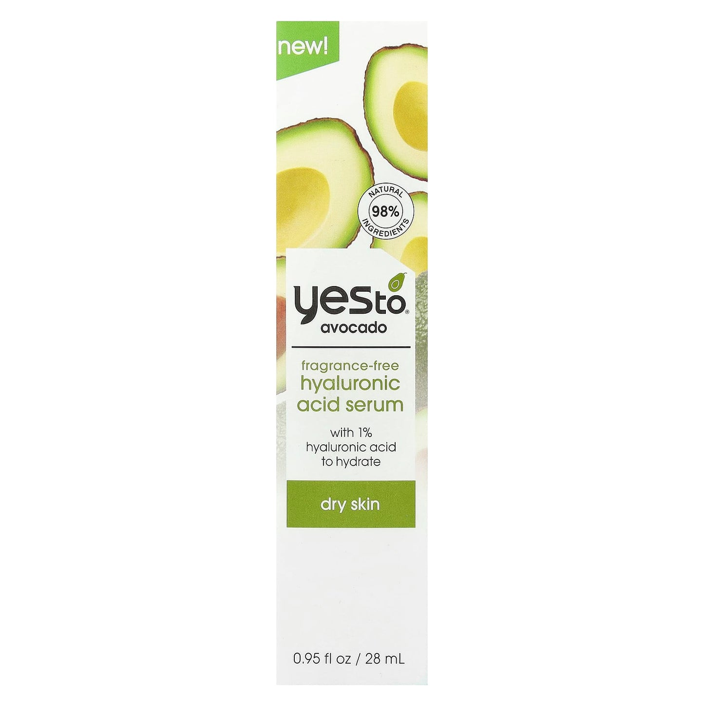 Yes To, Fragrance Free Hyaluronic Acid Serum, Dry Skin, Avocado, 0.95 fl oz (28 ml) - Image 2