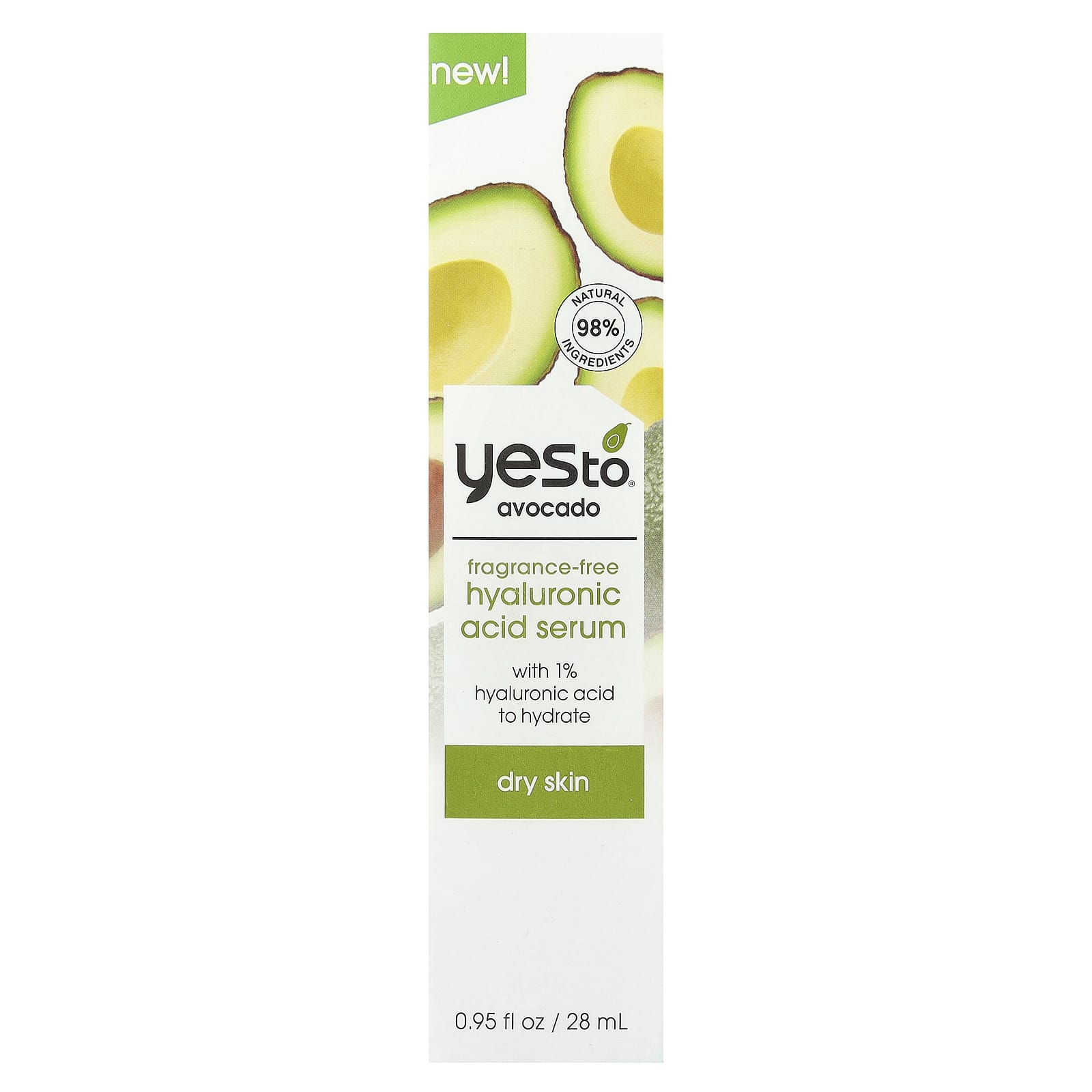 Yes To, Fragrance Free Hyaluronic Acid Serum, Dry Skin, Avocado, 0.95 fl oz (28 ml) - Image 2