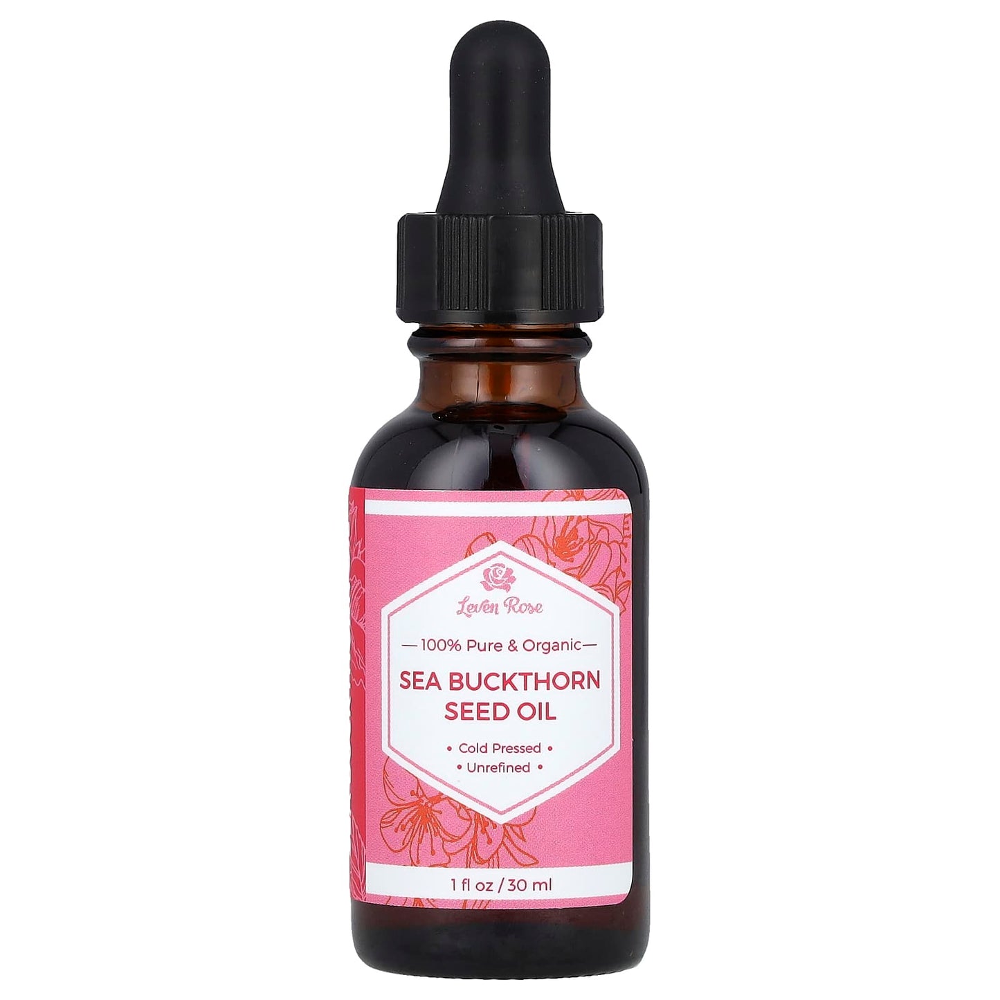 Leven Rose, 100% Pure & Organic, Sea Buckthorn Seed Oil, 1 fl oz (30 ml) - Image 1
