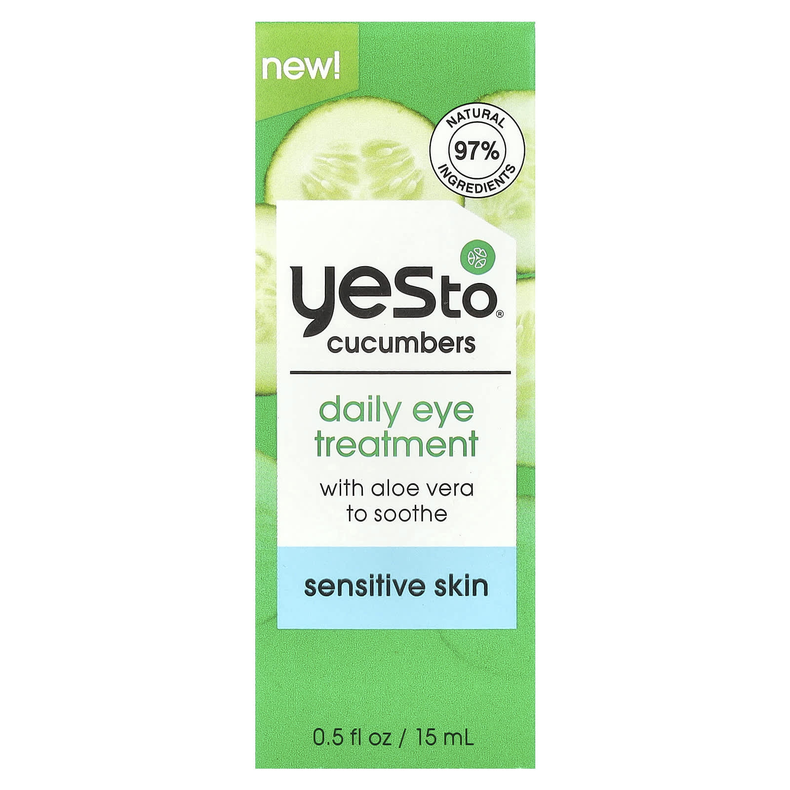 Yes To, Cucumbers, Daily Eye Treatment, Sensitive Skin, 0.5 fl oz (15 ml) - Image 2
