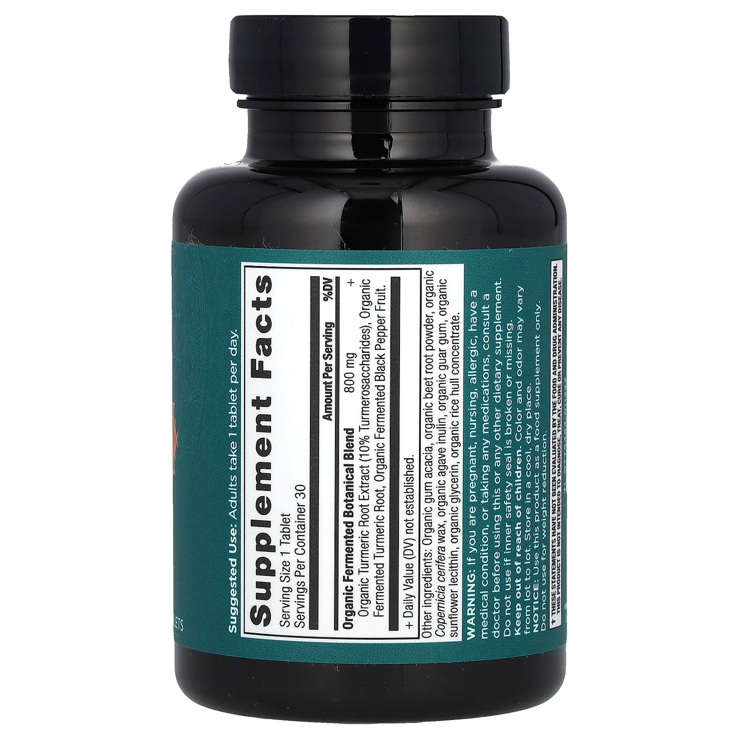 Ancient Nutrition Turmeric Once Daily - USDA Organic, 30 Tablets - Image 2