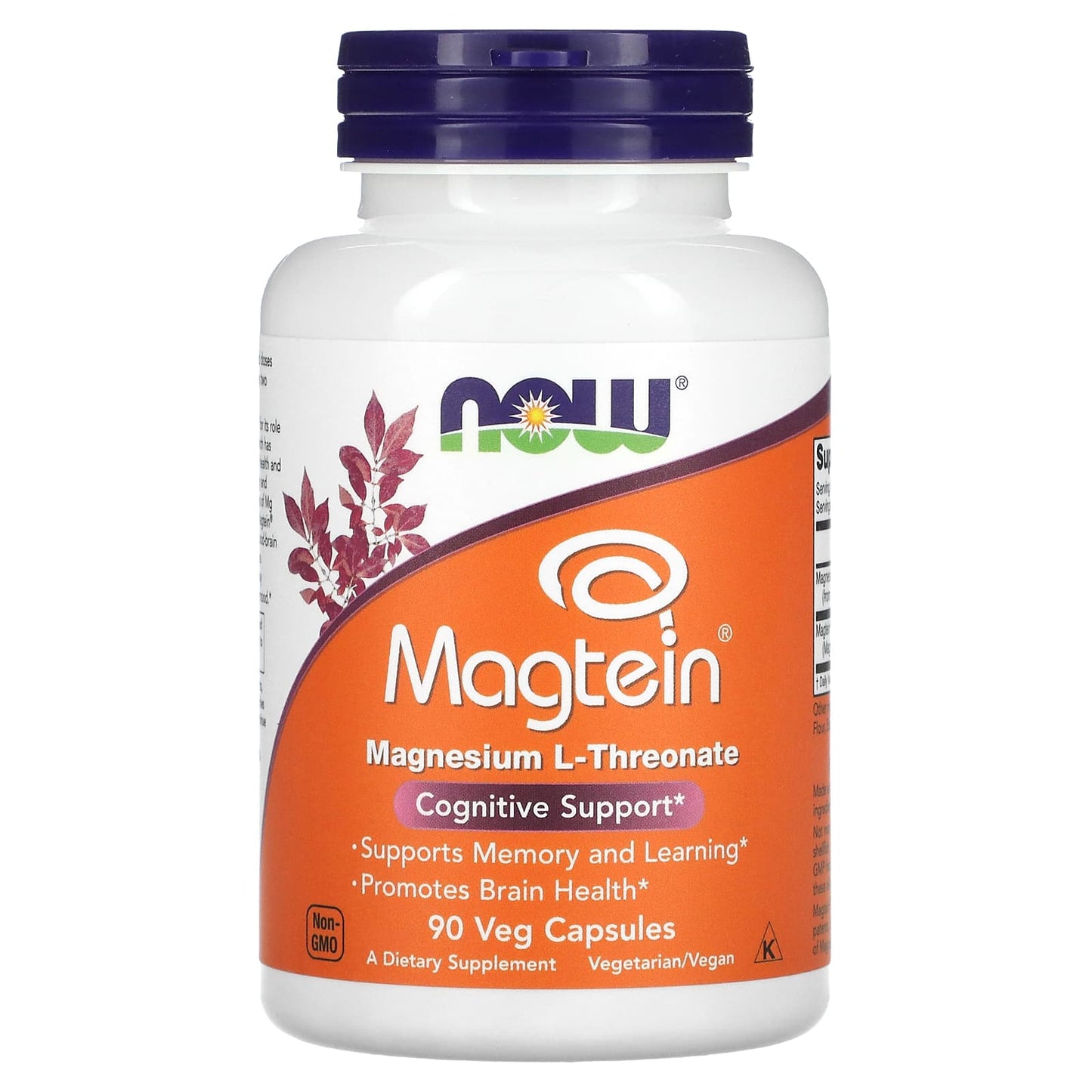 NOW Foods, Magtein®, Magnesium L-Threonate, 90 Veg Capsules - Image 1