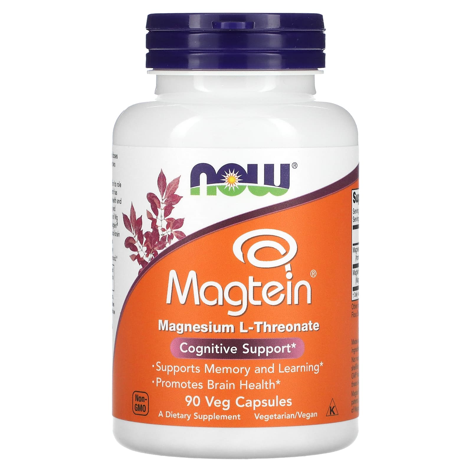 NOW Foods, Magtein®, Magnesium L-Threonate, 90 Veg Capsules - Image 1