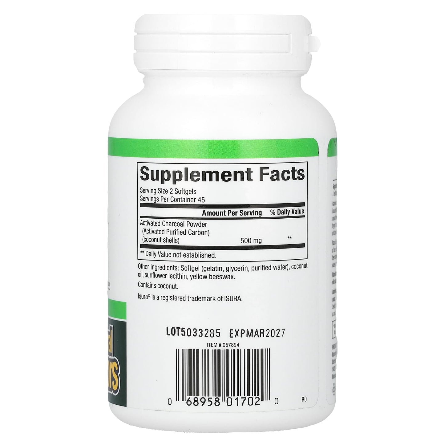 Natural Factors, Activated Charcoal, 90 Softgels (250 mg per Softgel) - Image 2