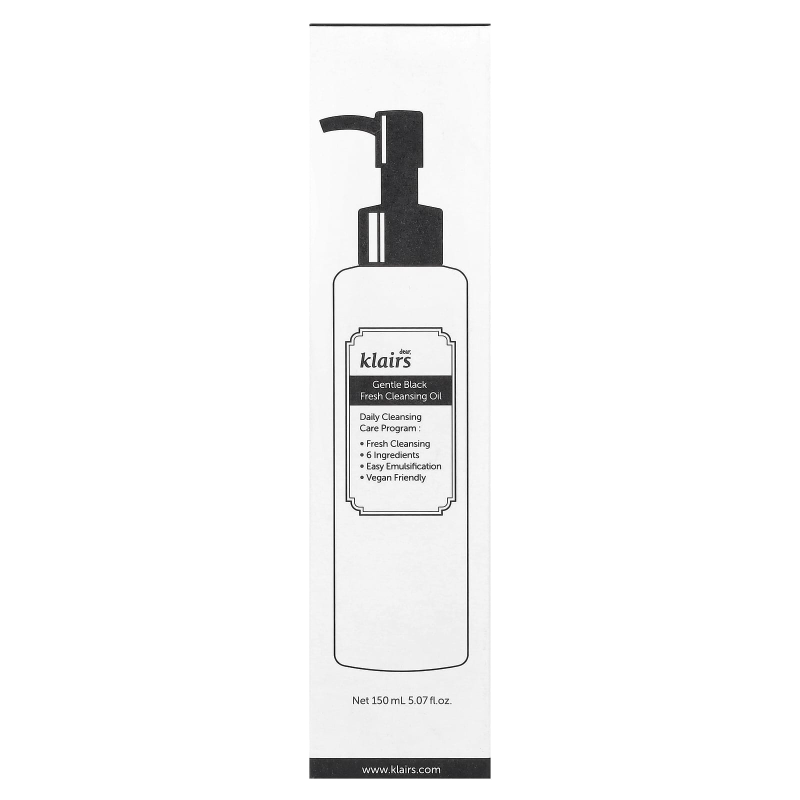 Gentle Black Fresh Cleansing Oil by Dear, Klairs - 5.07 fl oz - Image 2