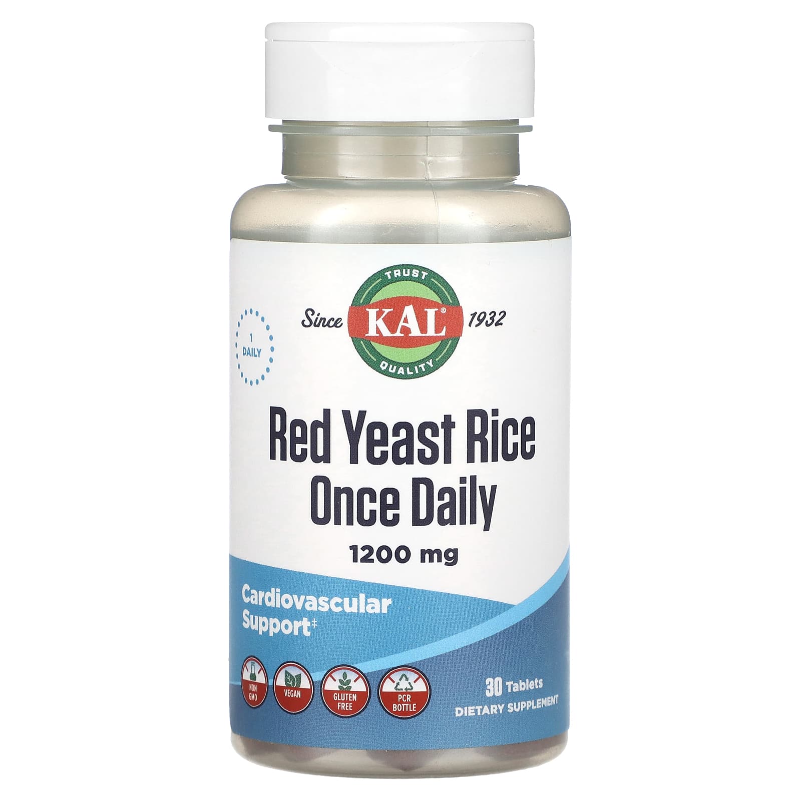 KAL, Red Yeast Rice, 1,200 mg, 30 Tablets - Image 1