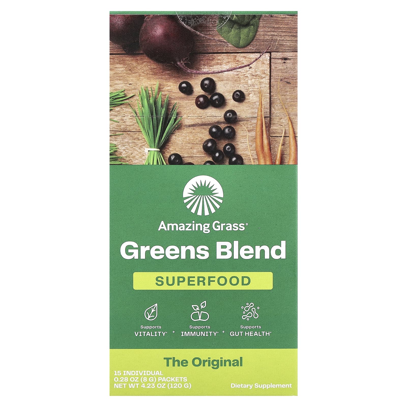 Amazing Grass Greens Blend Superfood, 100% Organic, 1 Billion CFU - Image 1