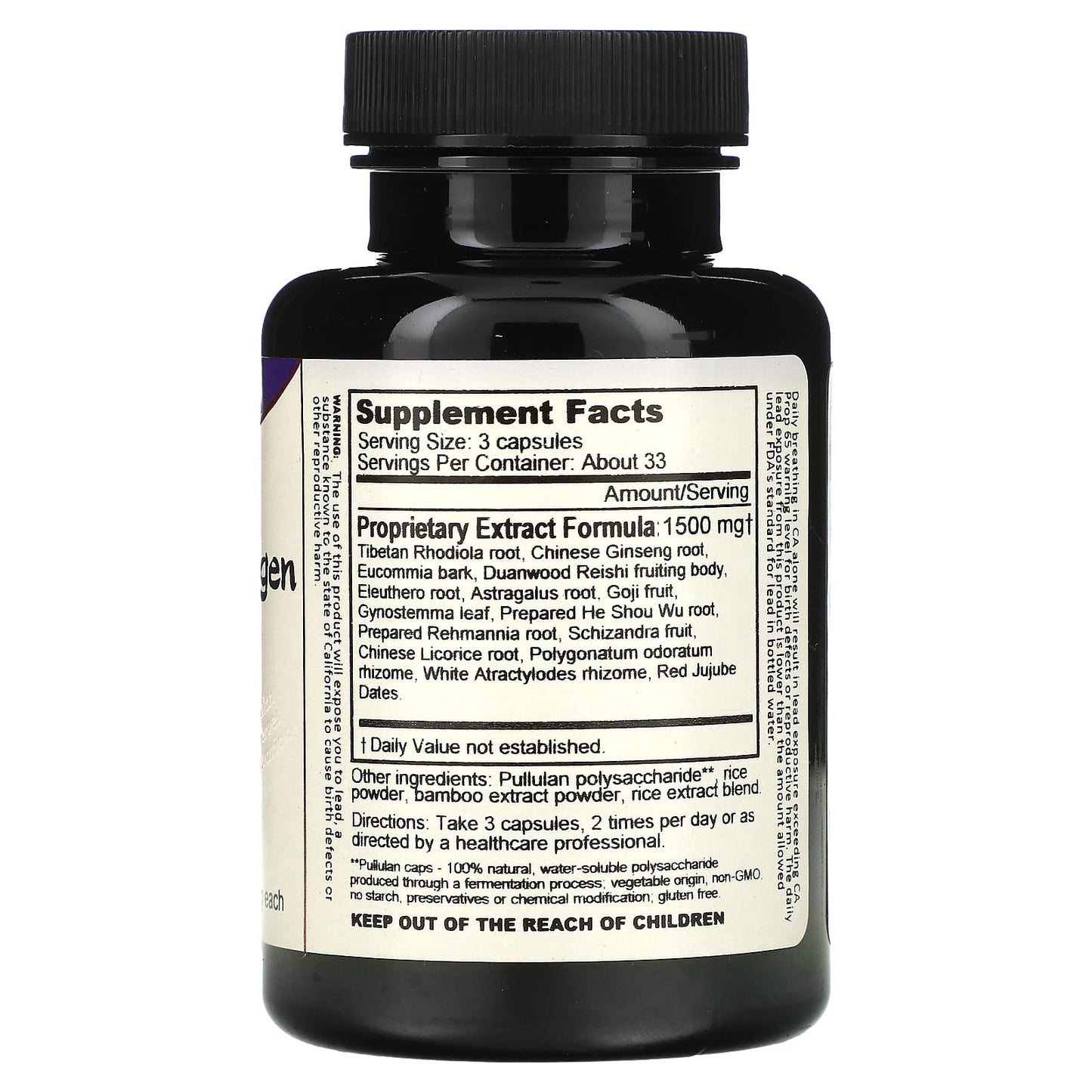 Dragon Herbs Super Adaptogen 500mg 100 Capsules - Boost Energy & Vitality - Image 2