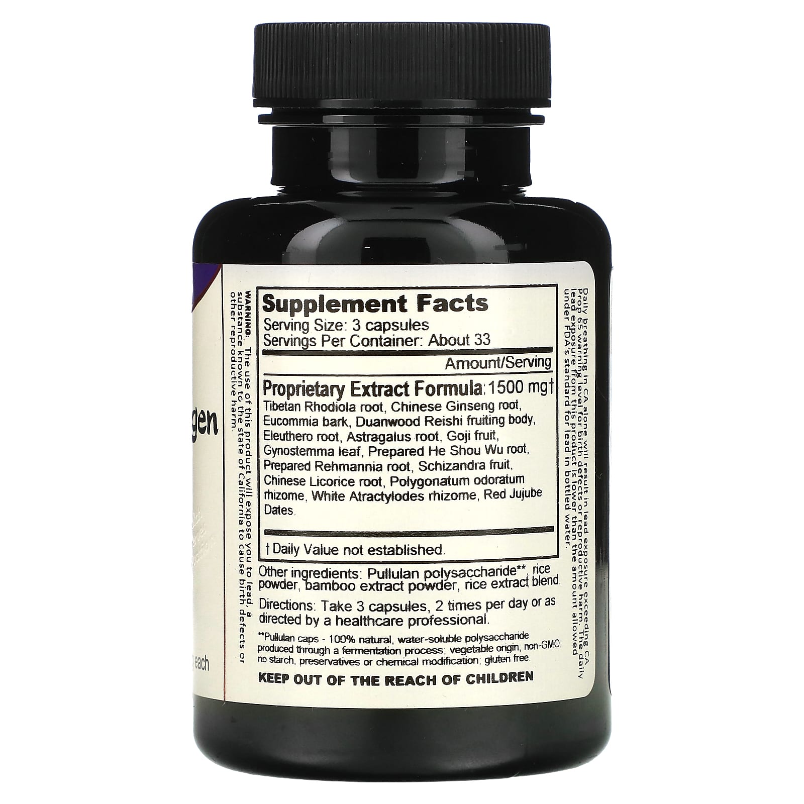 Dragon Herbs Super Adaptogen 500mg 100 Capsules - Boost Energy & Vitality - Image 2