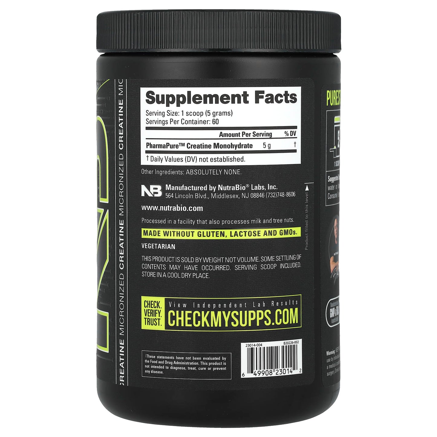 NutraBio, Micronized Creatine Monohydrate, 10.6 oz (300 g) - Image 2