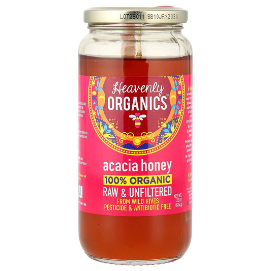 Heavenly Organics Raw Acacia Honey 100% Organic & USDA Certified - Image 1