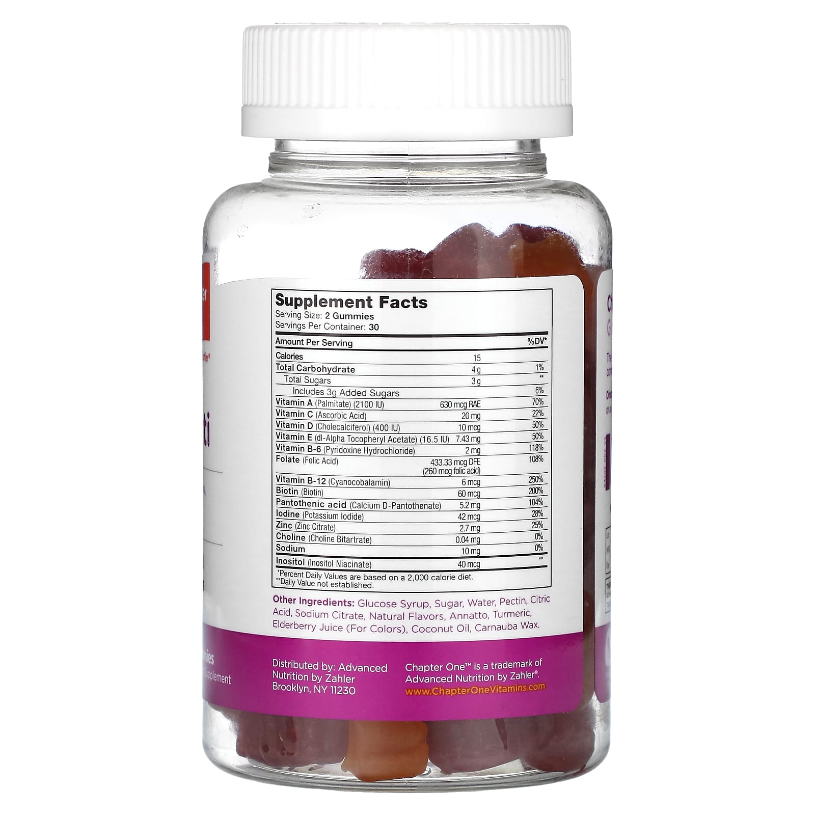 Chapter One Multi Vitamin Gummies, 60 Count, Flavored, Gluten Free - Image 2