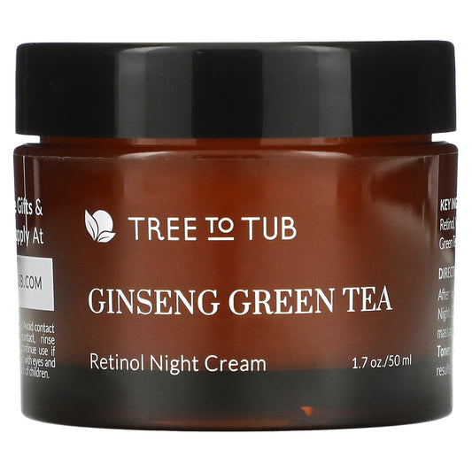 Tree To Tub, Retinol Anti Aging & Wrinkle Night Moisturizer, Hyaluronic Acid Face Cream for Dry, Sensitive Skin, 1.7 fl oz (50 ml) - Image 1