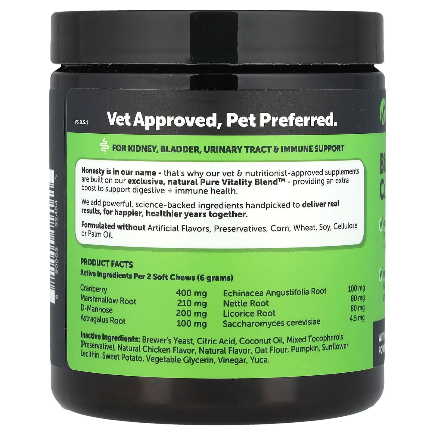 Pet Honesty, Bladder Health Cranberry, For Dogs, Chicken, 90 Soft Chews, 9.5 oz (270 g) - Image 2