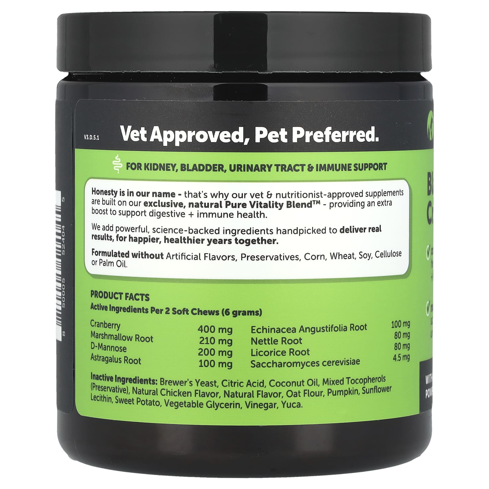 Pet Honesty, Bladder Health Cranberry, For Dogs, Chicken, 90 Soft Chews, 9.5 oz (270 g) - Image 2