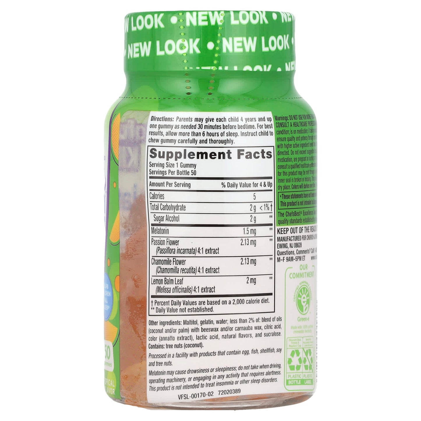 VitaFusion, Kids, Melatonin Gummies, For Ages 4+, Natural Tropical Peach, 1.5 mg, 50 Gummies - Image 2