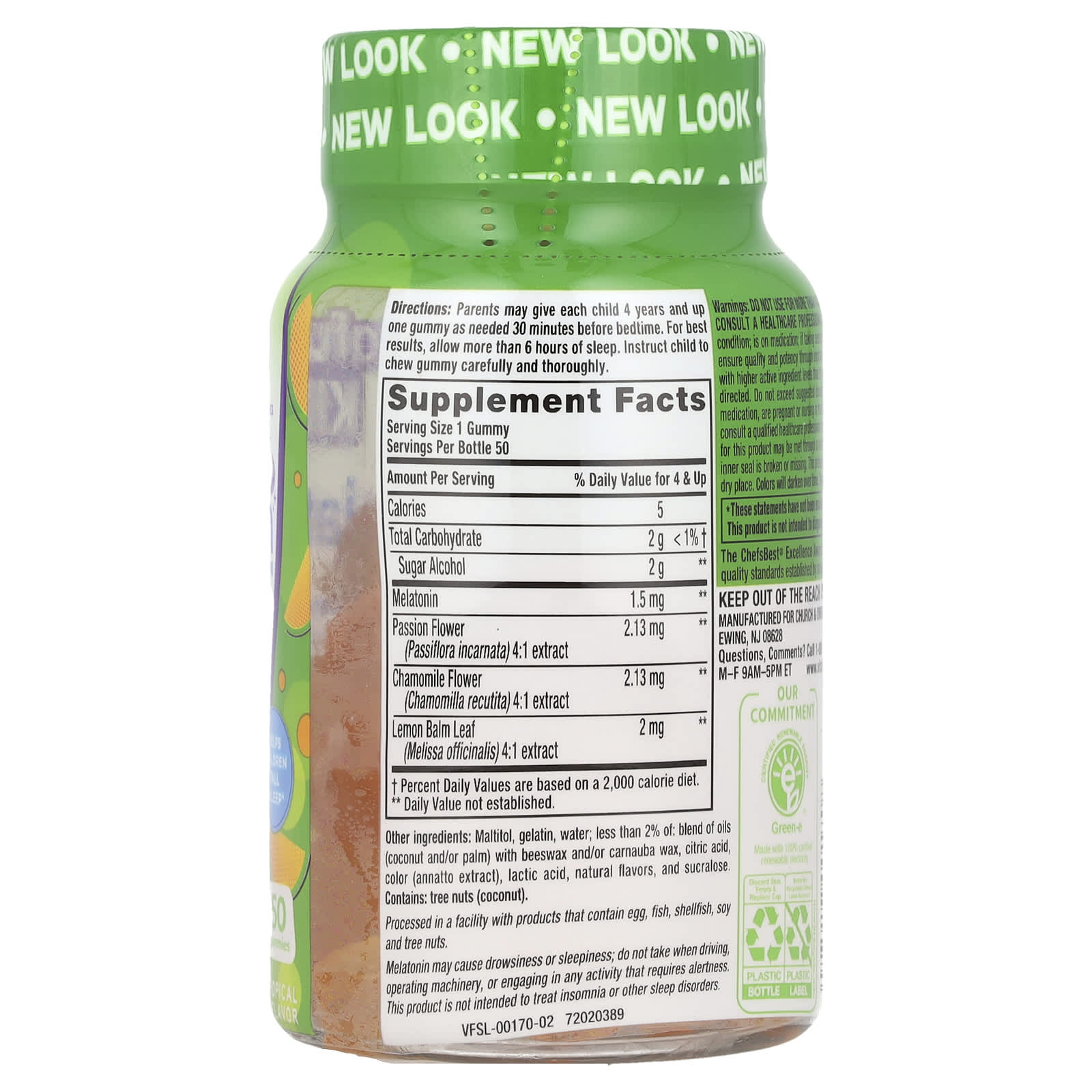 VitaFusion, Kids, Melatonin Gummies, For Ages 4+, Natural Tropical Peach, 1.5 mg, 50 Gummies - Image 2