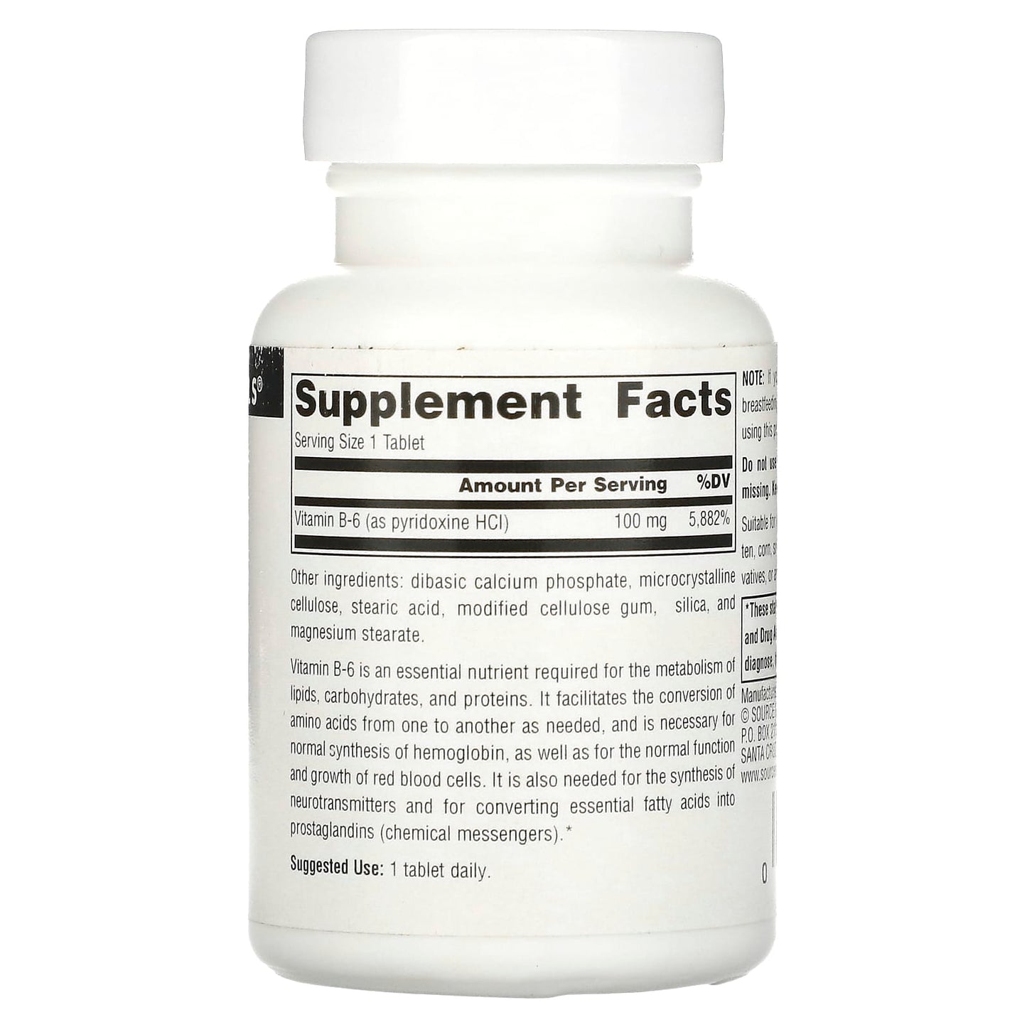 Source Naturals, B-6, 100 mg, 100 Tablets - Image 2