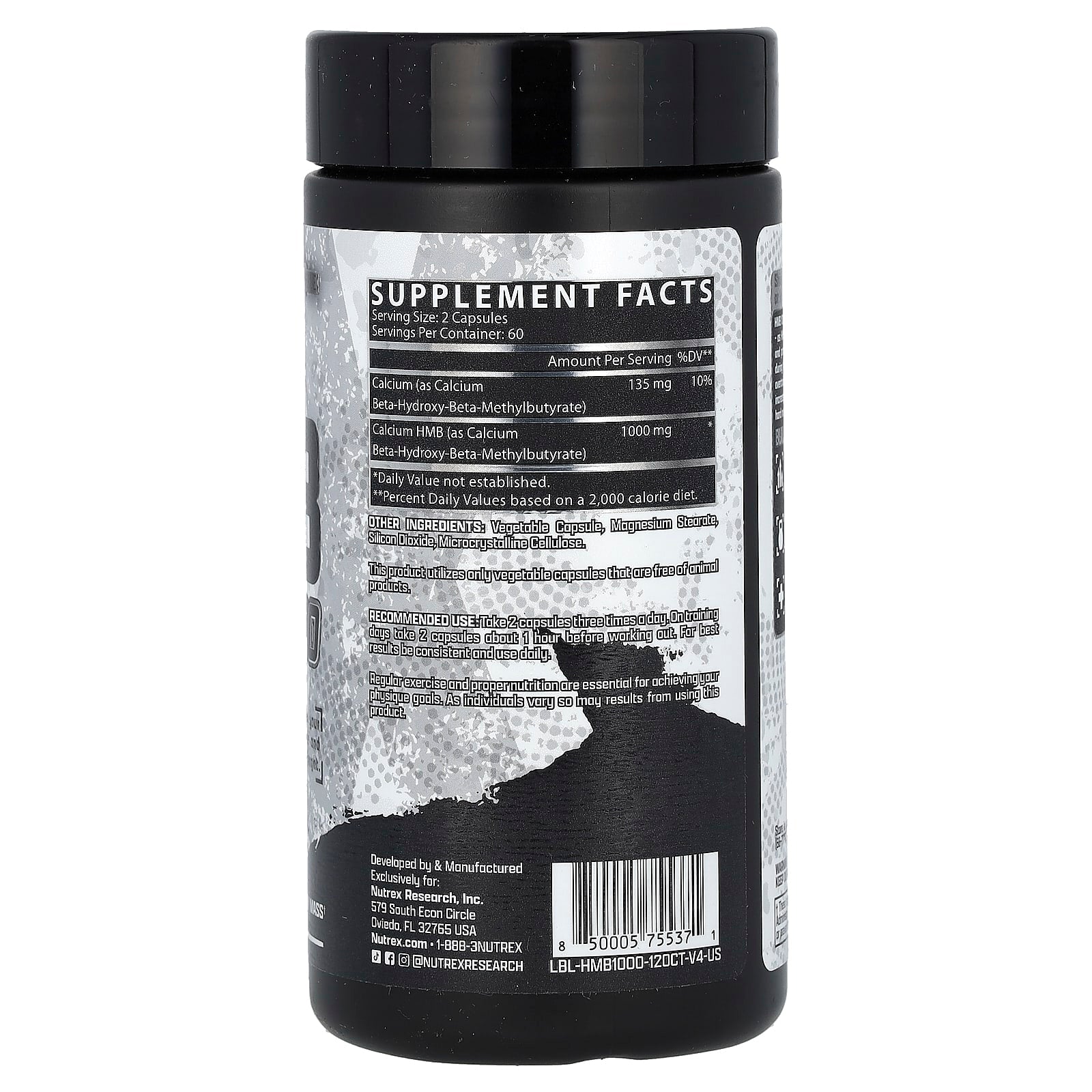 Nutrex Research, HMB 1000, 120 Capsules - Image 2