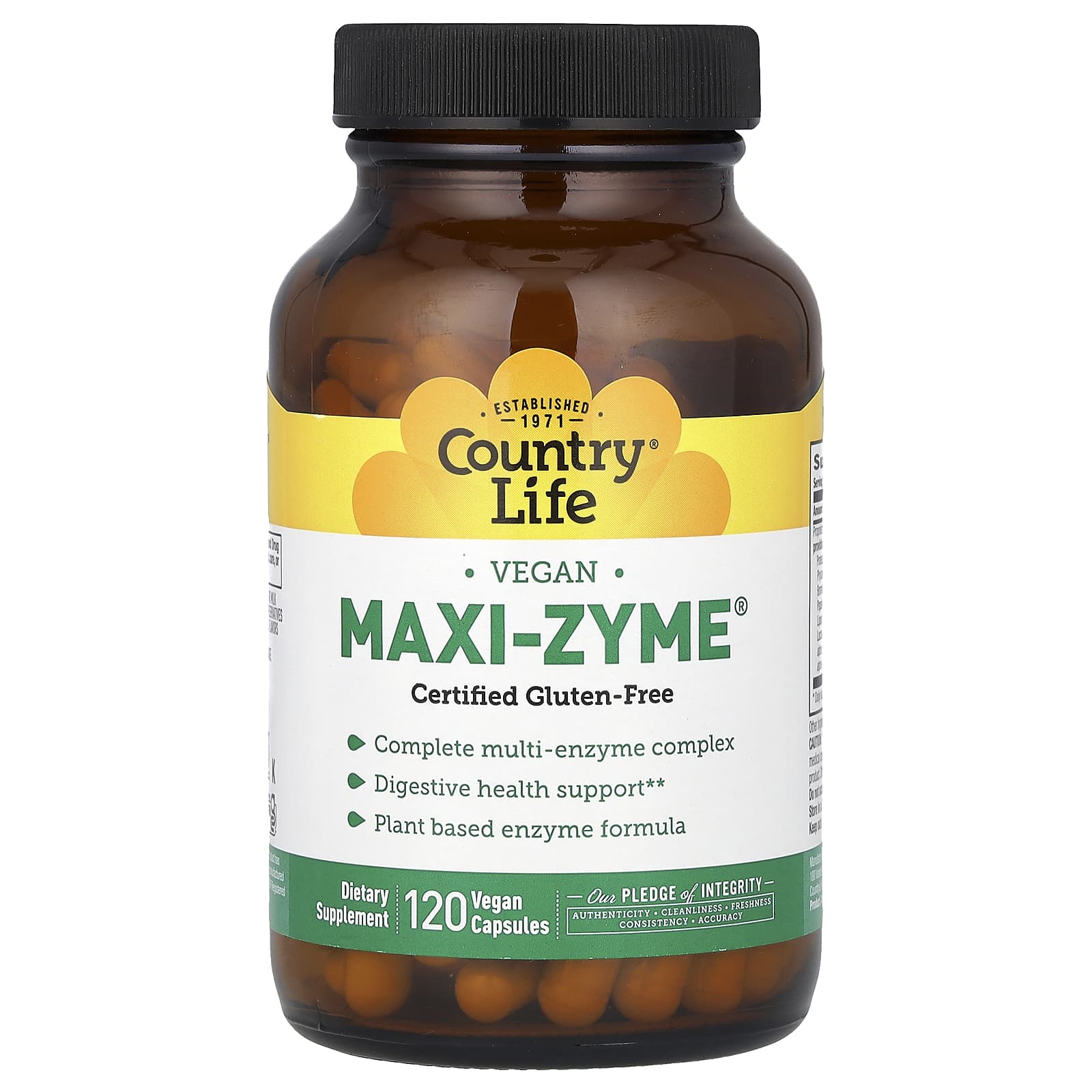 Maxi-Zyme Vegan Digestive Enzyme Supplement 120 Capsules - Image 1
