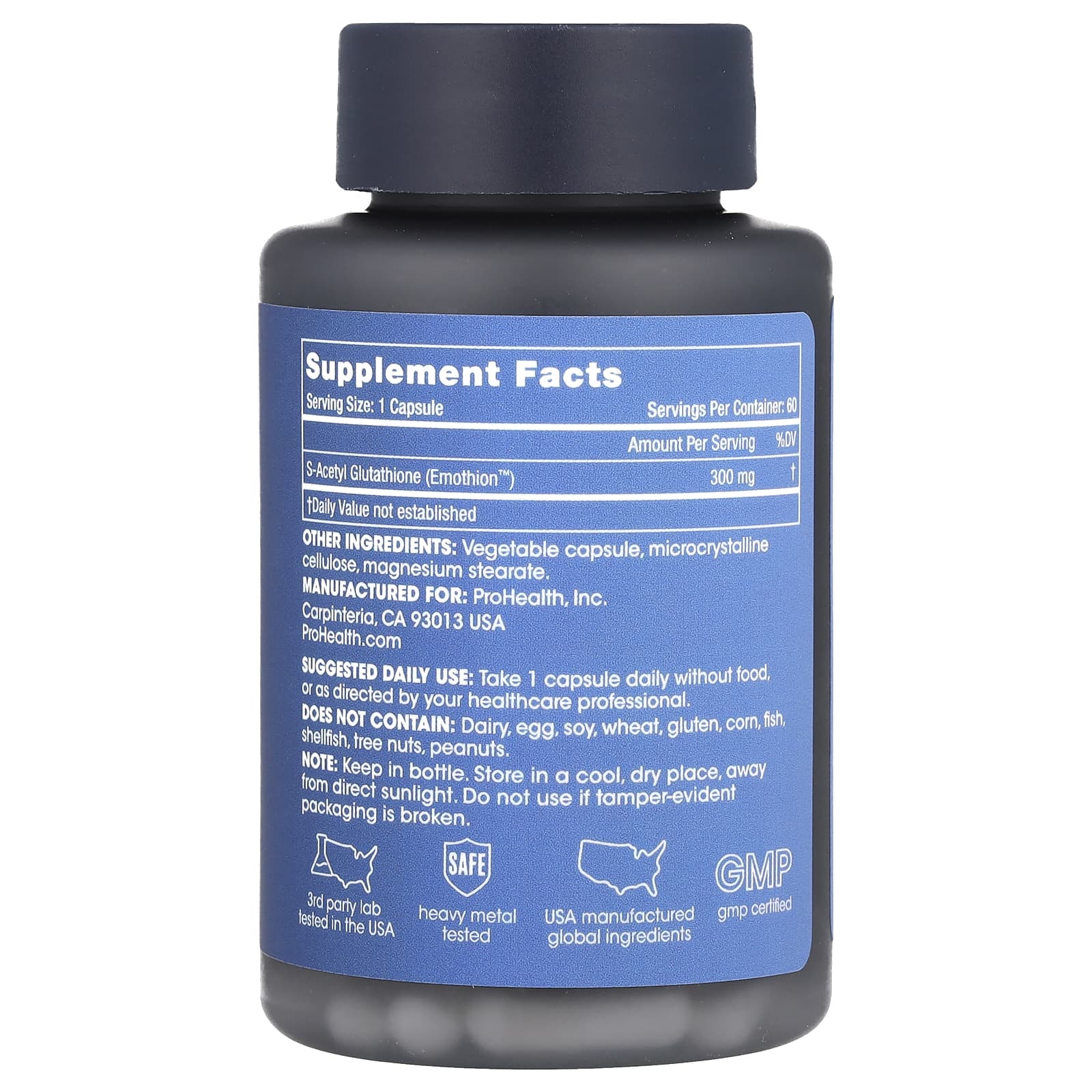 ProHealth Longevity, S-Acetyl Glutathione, 300 mg, 60 Capsules - Image 2