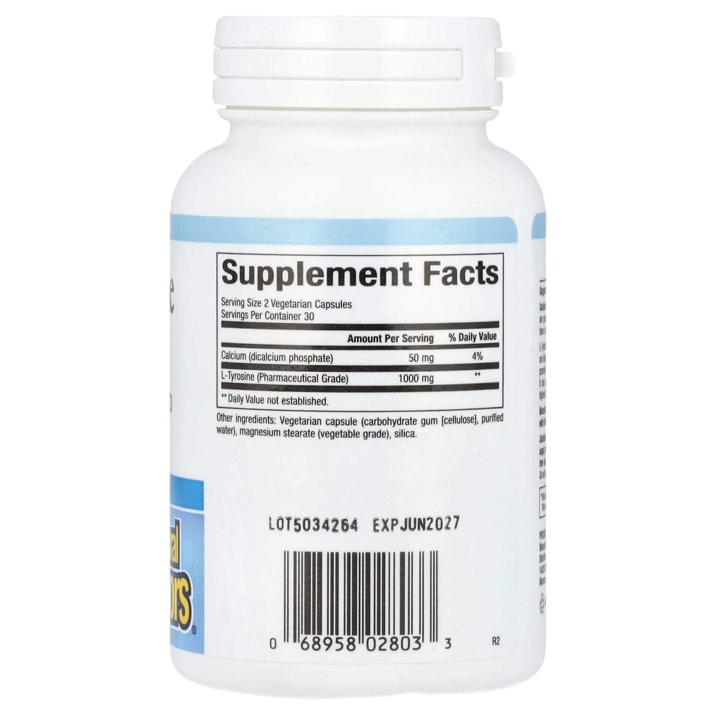 Natural Factors, L-Tyrosine, 500 mg, 60 Vegetarian Capsules - Image 2