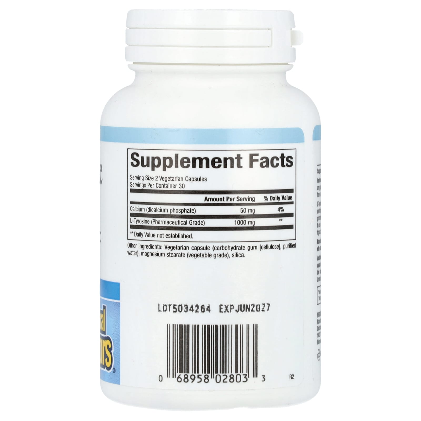 Natural Factors, L-Tyrosine, 500 mg, 60 Vegetarian Capsules - Image 2