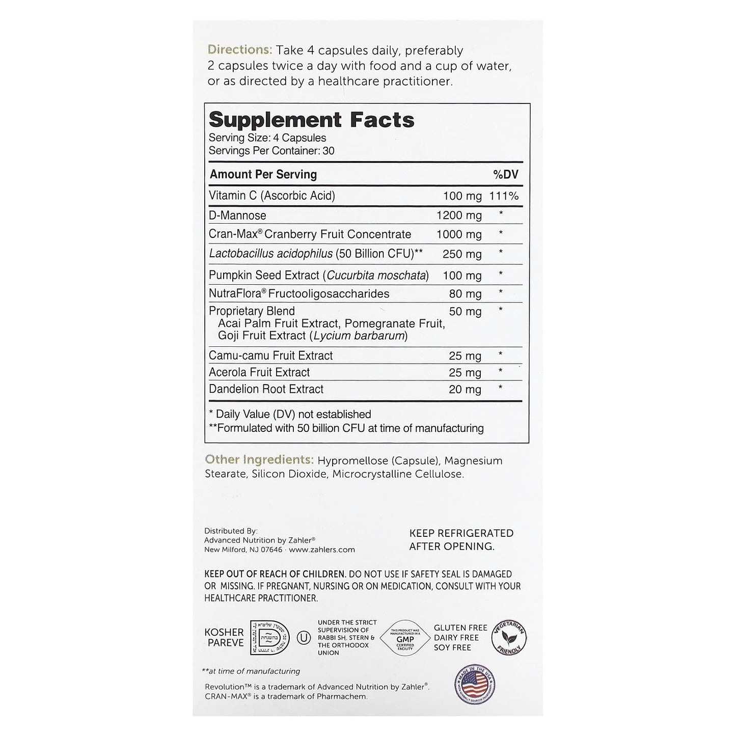 Zahler, Revolution, Complete Urinary Tract Formula, 120 Capsules - Image 2