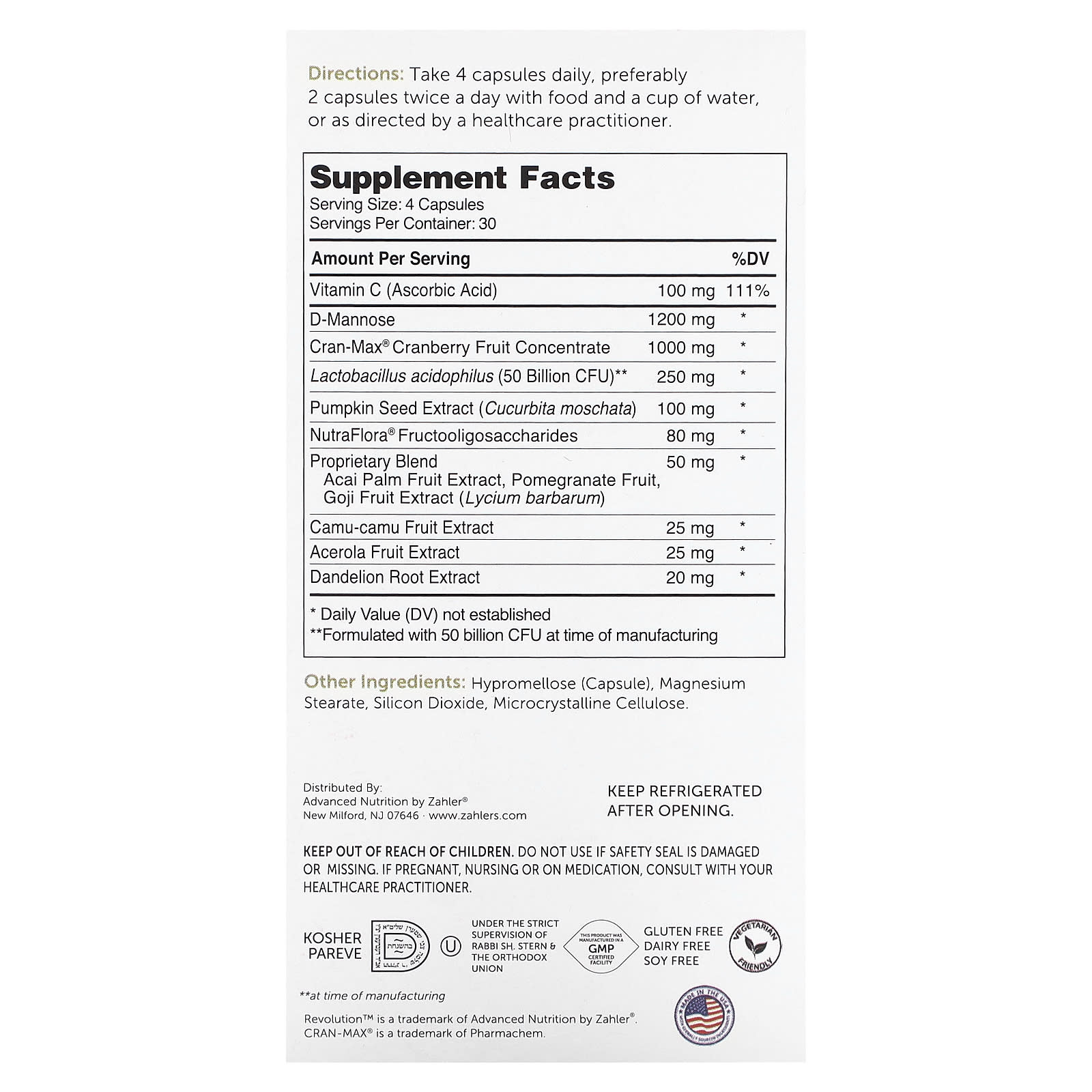 Zahler, Revolution, Complete Urinary Tract Formula, 120 Capsules - Image 2
