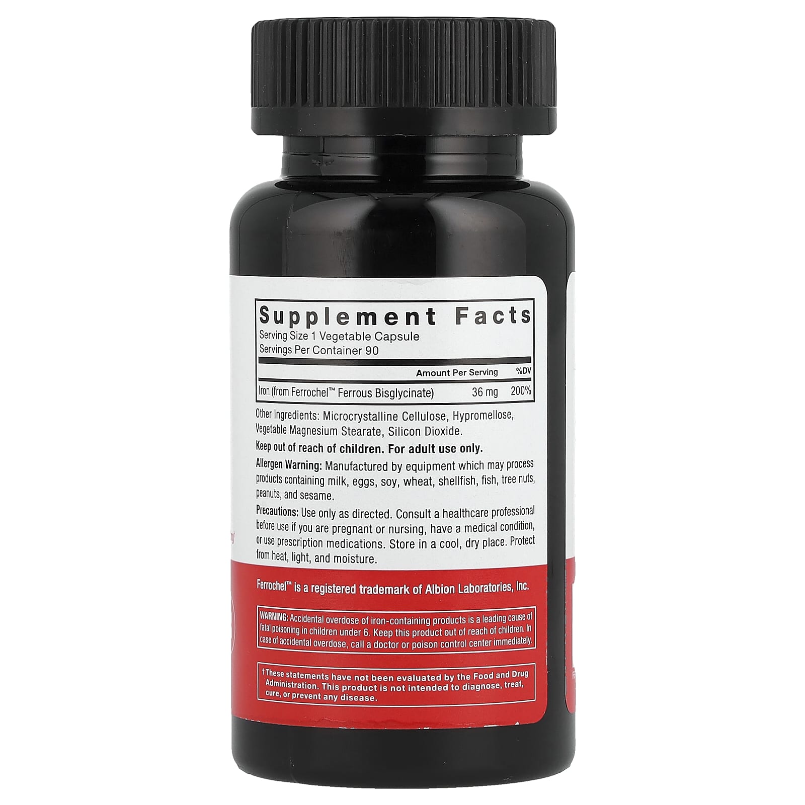 Iron Supplement for Men & Women - 36mg Ferrochel Iron Capsules - Image 2