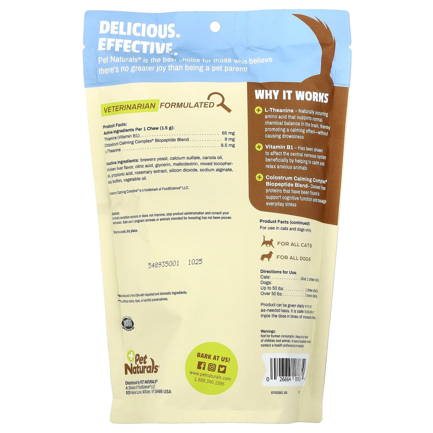 Pet Naturals, Calming®, For Dogs and Cats, All Size, 160 Chews, 8.46 oz (240 g) - Image 2