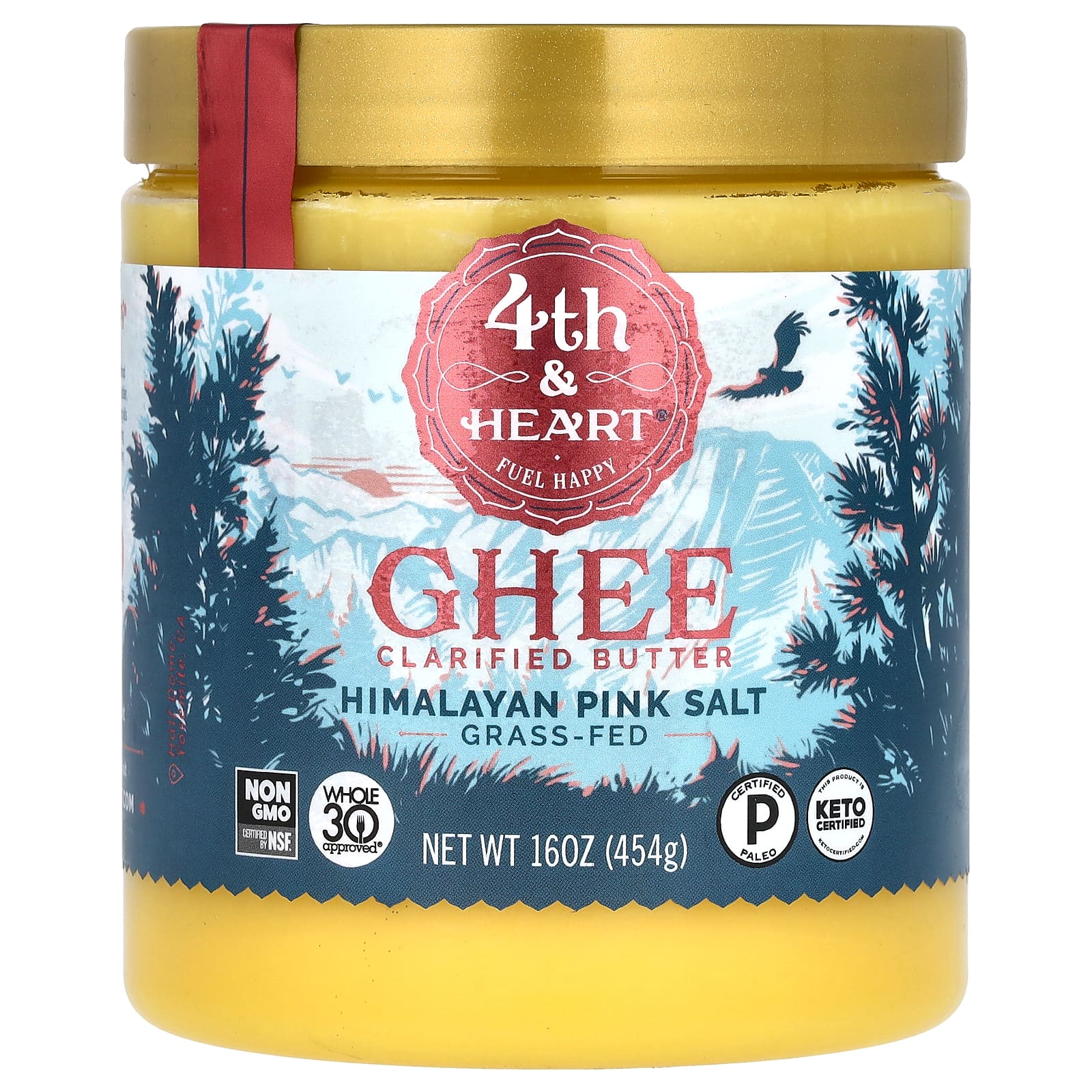 Grass-Fed Ghee Clarified Butter with Himalayan Pink Salt | Non-GMO, Keto & Paleo Friendly - Image 1