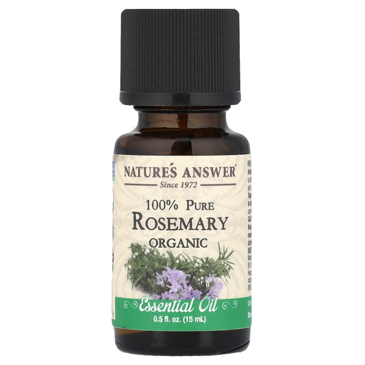 Nature's Answer, 100% Pure Organic Essential Oil, Rosemary, 0.5 fl oz (15 ml) - Image 1