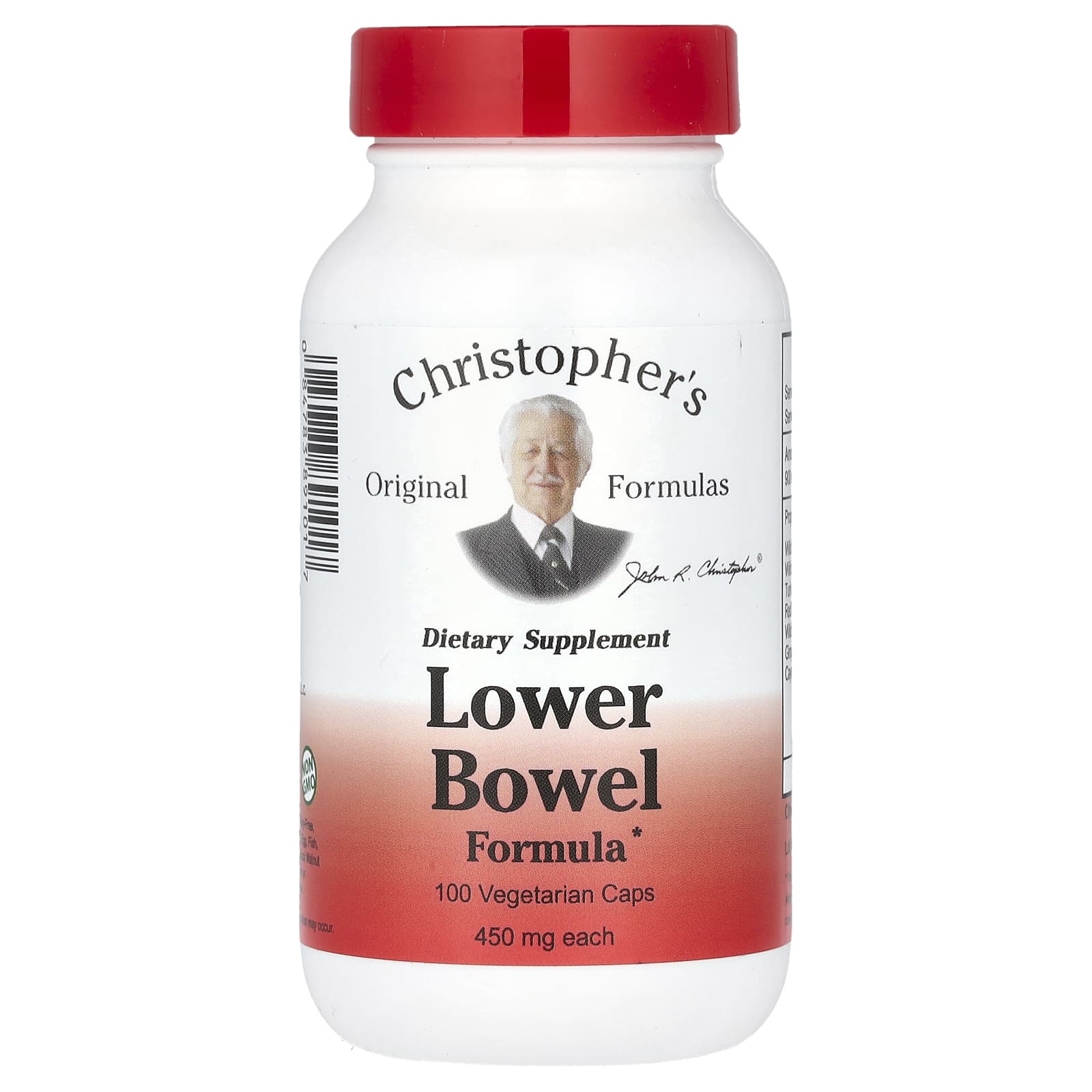Christopher's Original Formulas, Lower Bowel Formula, 900 mg, 100 Vegetarian Caps (450 mg per Capsule)