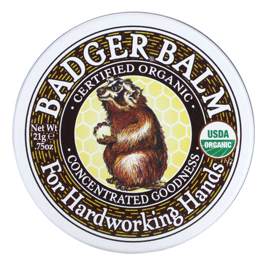 Badger Organic Hand Balm for Dry Skin Relief, 0.75 oz - Image 1
