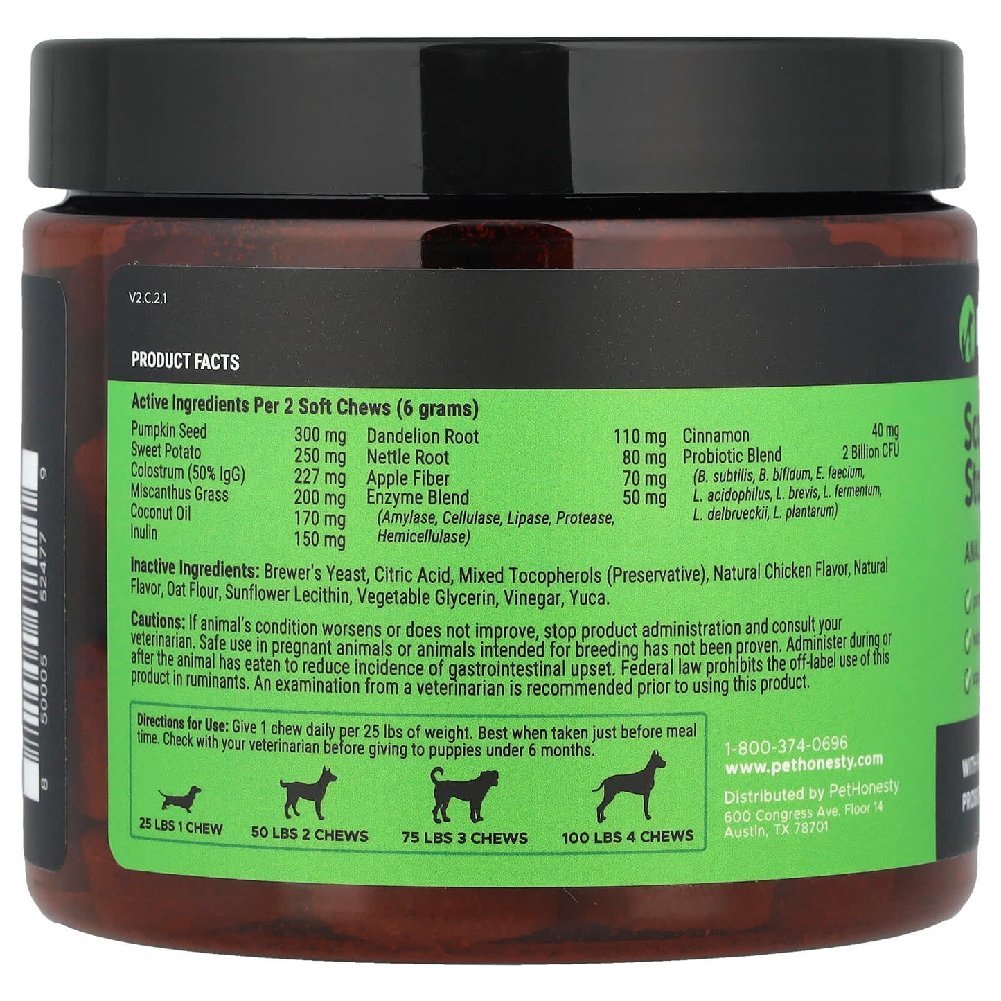 Pet Honesty, Scoot Stopper, For Dogs, Chicken, 90 Tasty Chews, 9.5 oz (270 g) - Image 2