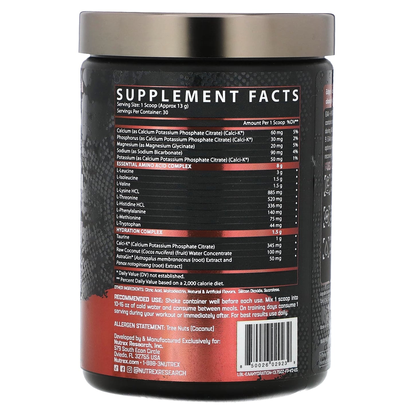 Nutrex Research, EAA+ Hydration, Fruit Punch, 13.76 oz (390 g) - Image 2