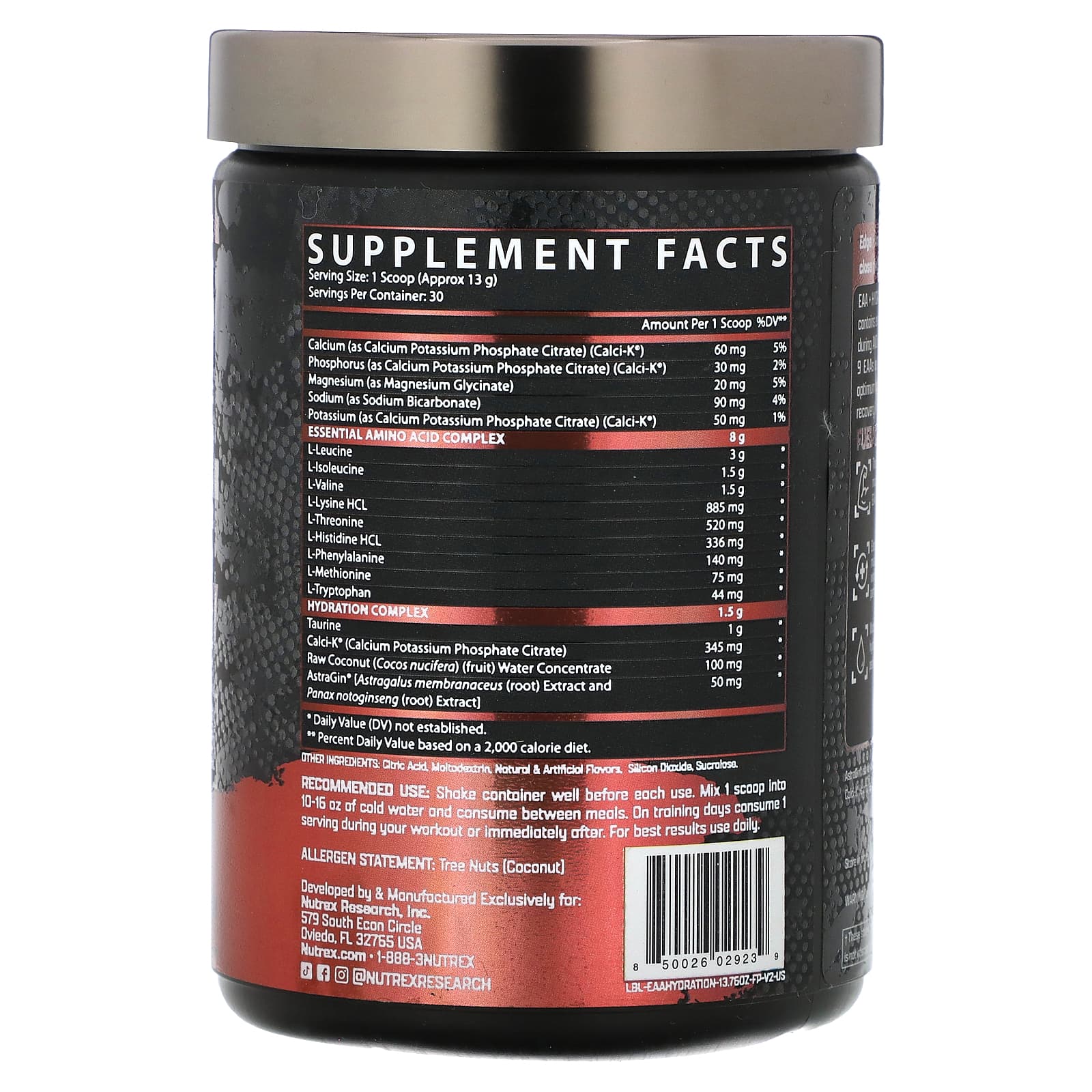 Nutrex Research, EAA+ Hydration, Fruit Punch, 13.76 oz (390 g) - Image 2
