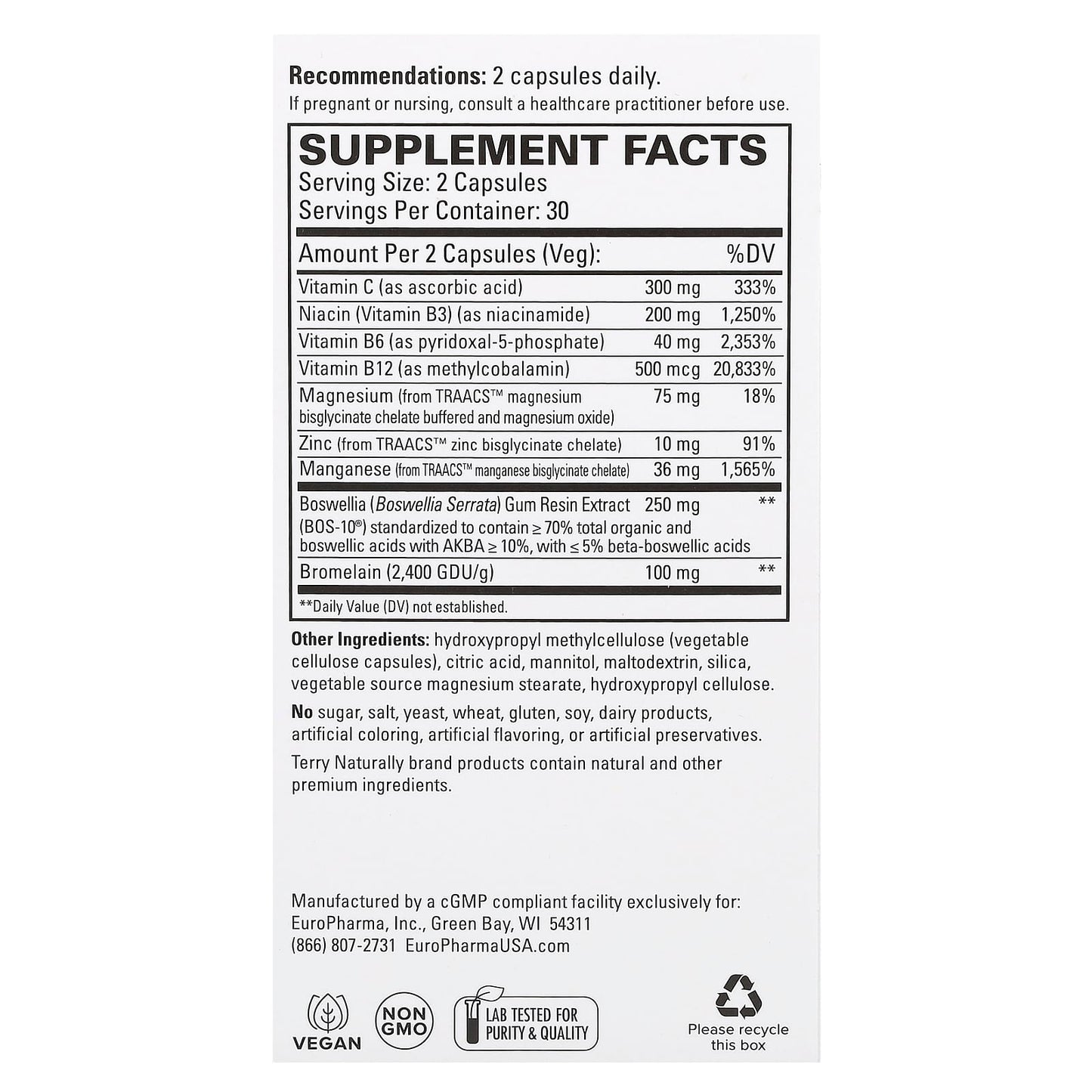 Terry Naturally, Healthy Ligaments & Tendons, 60 Capsules - Image 2