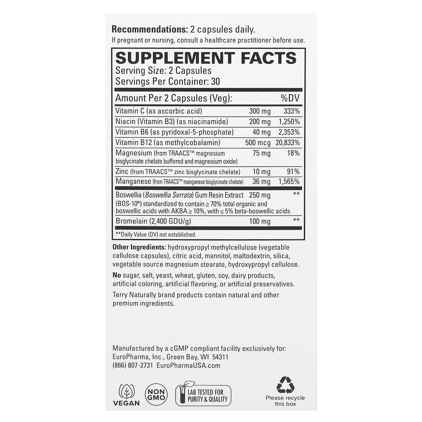 Terry Naturally, Healthy Ligaments & Tendons, 60 Capsules - Image 2