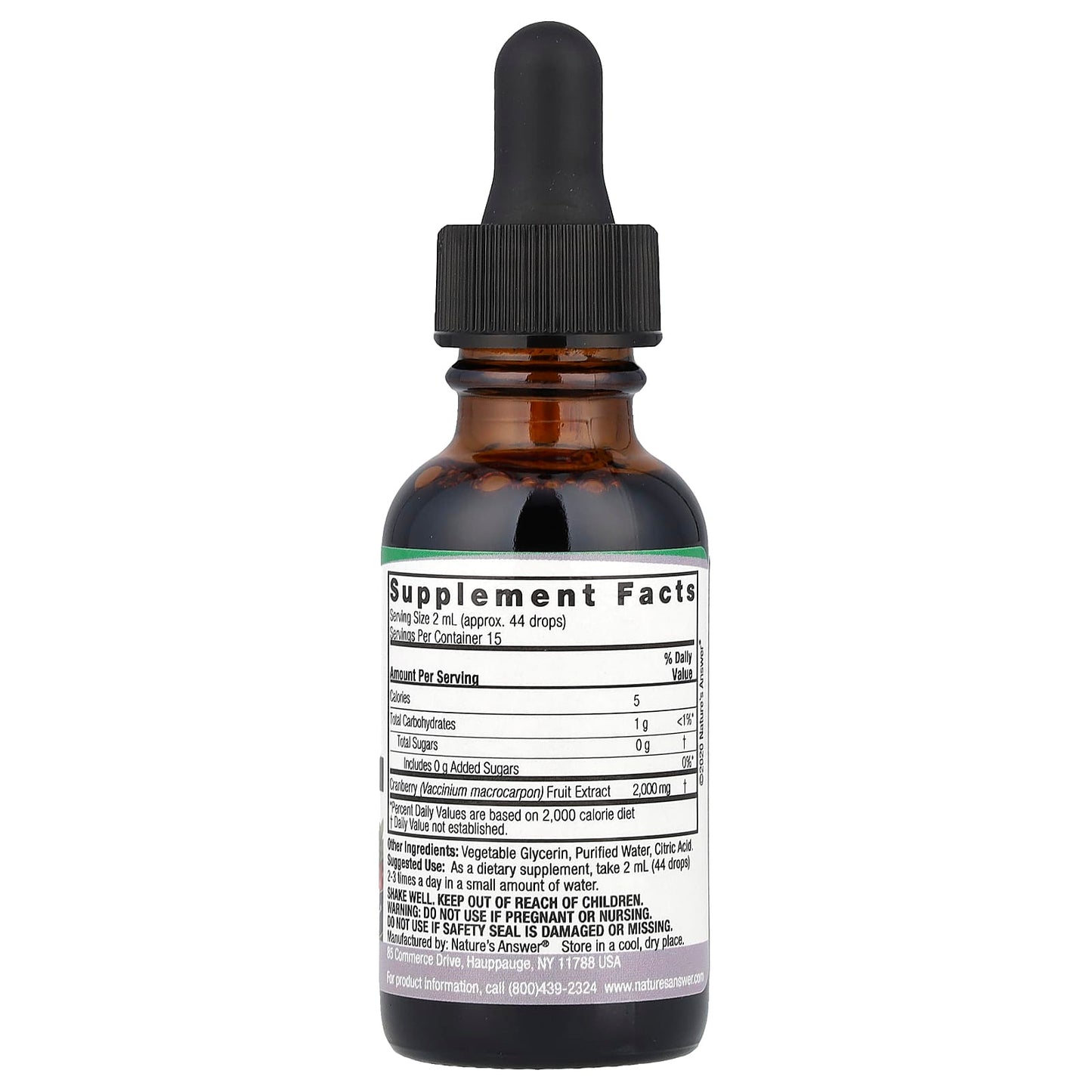Nature's Answer, Cranberry Extract, Alcohol-Free, 2,000 mg, 1 fl oz (30 ml) - Image 2