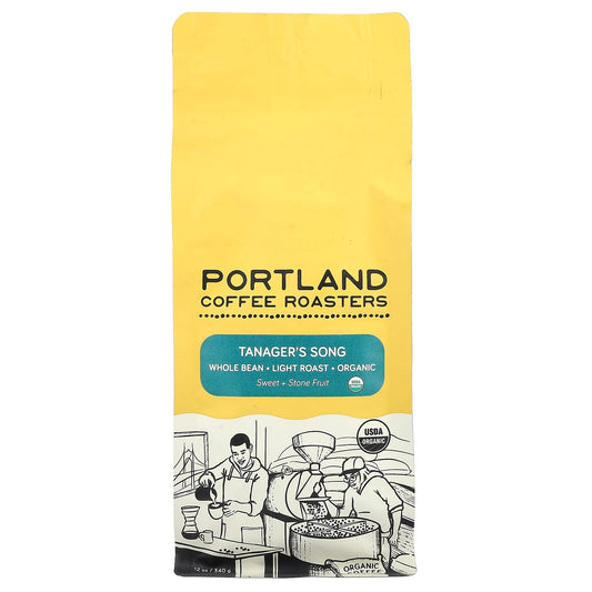 Portland Coffee Roasters, Organic Coffee, Whole Bean, Light Roast, Tanager's Song, 12 oz (340 g) - Image 1