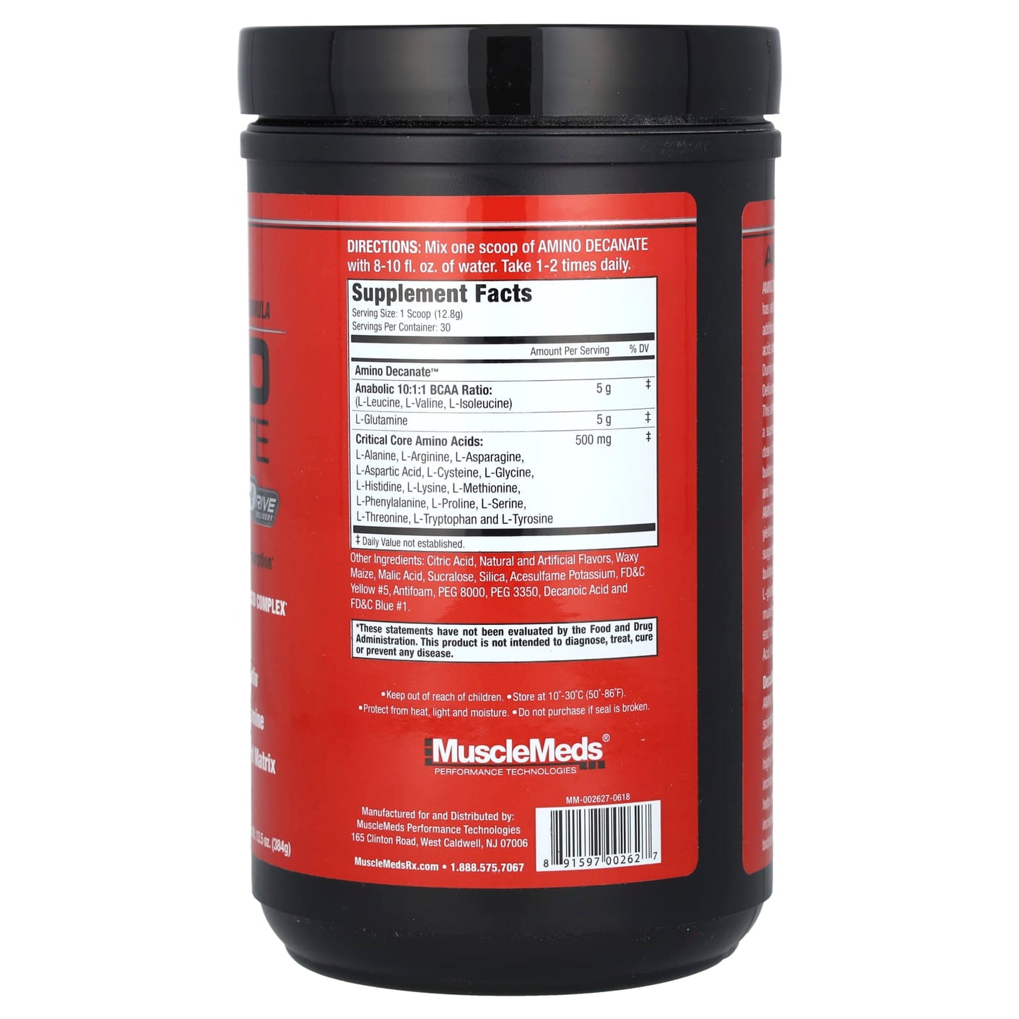 MuscleMeds, Amino Decanate, Citrus Lime, 13.5 oz (384 g) - Image 2