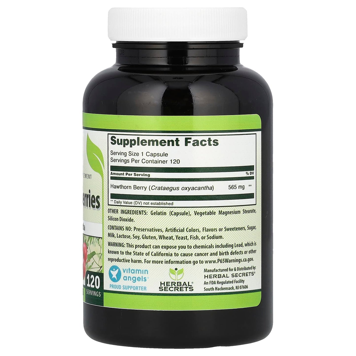 Herbal Hawthorn Berry Capsules - 120 Count, 565mg Supplement - Image 2