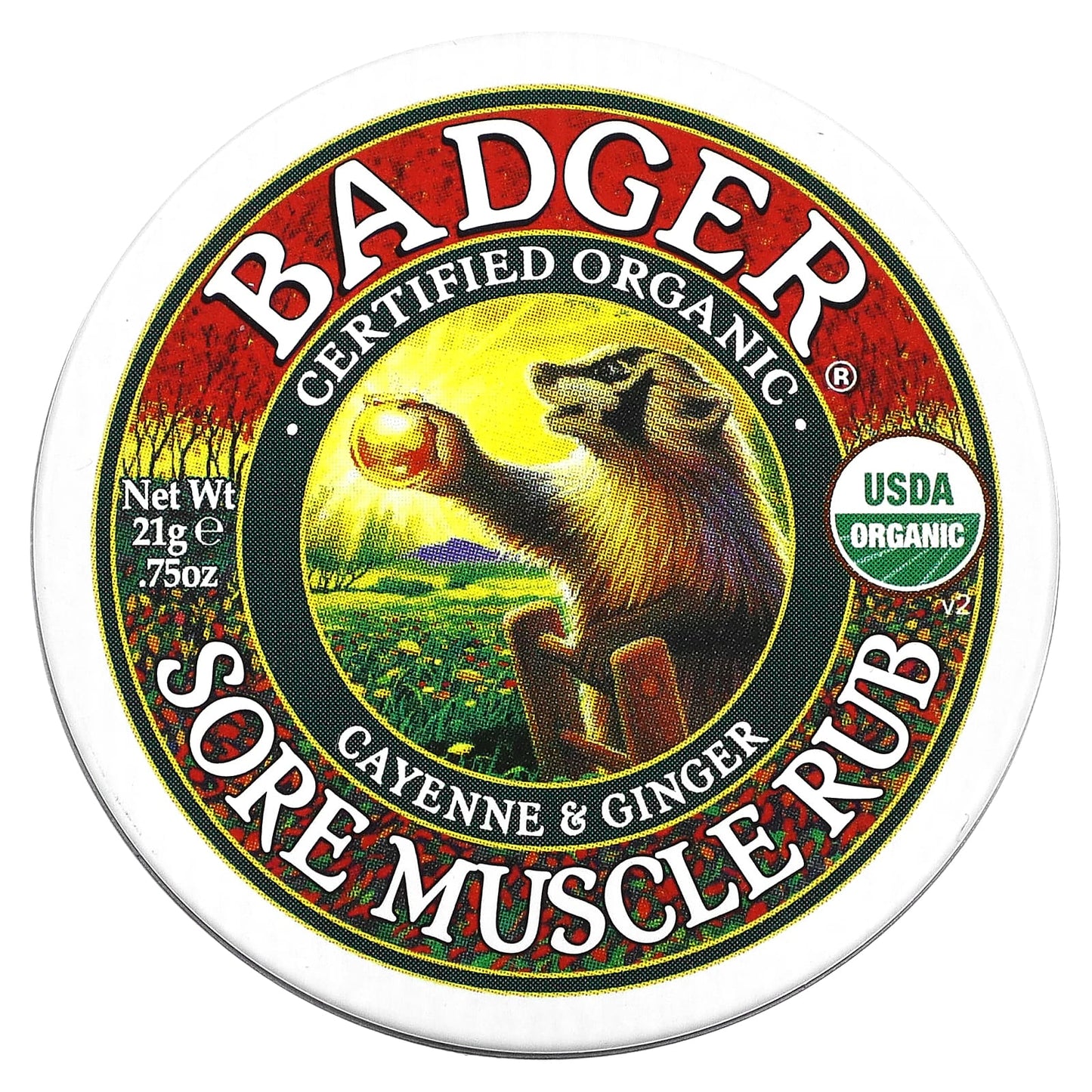 Badger Organic Sore Muscle Rub with Cayenne & Ginger - 0.75 oz - Image 1